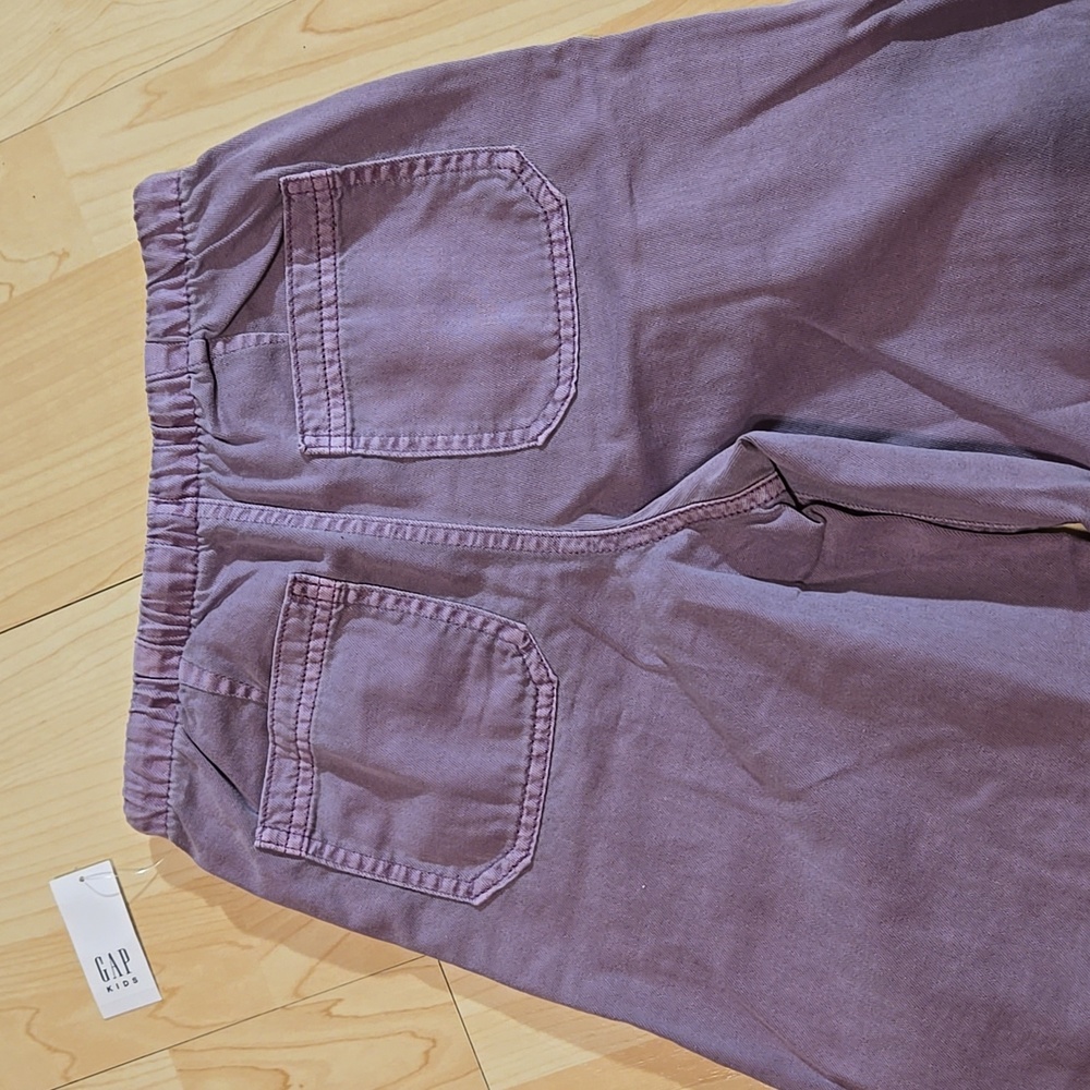 Gap Kids Purple Wide-Leg Twill Pants Drawstring Small 6-7 - Picture 11 of 12